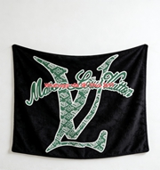Green LV Monogram Flannel Throw Blanket 315